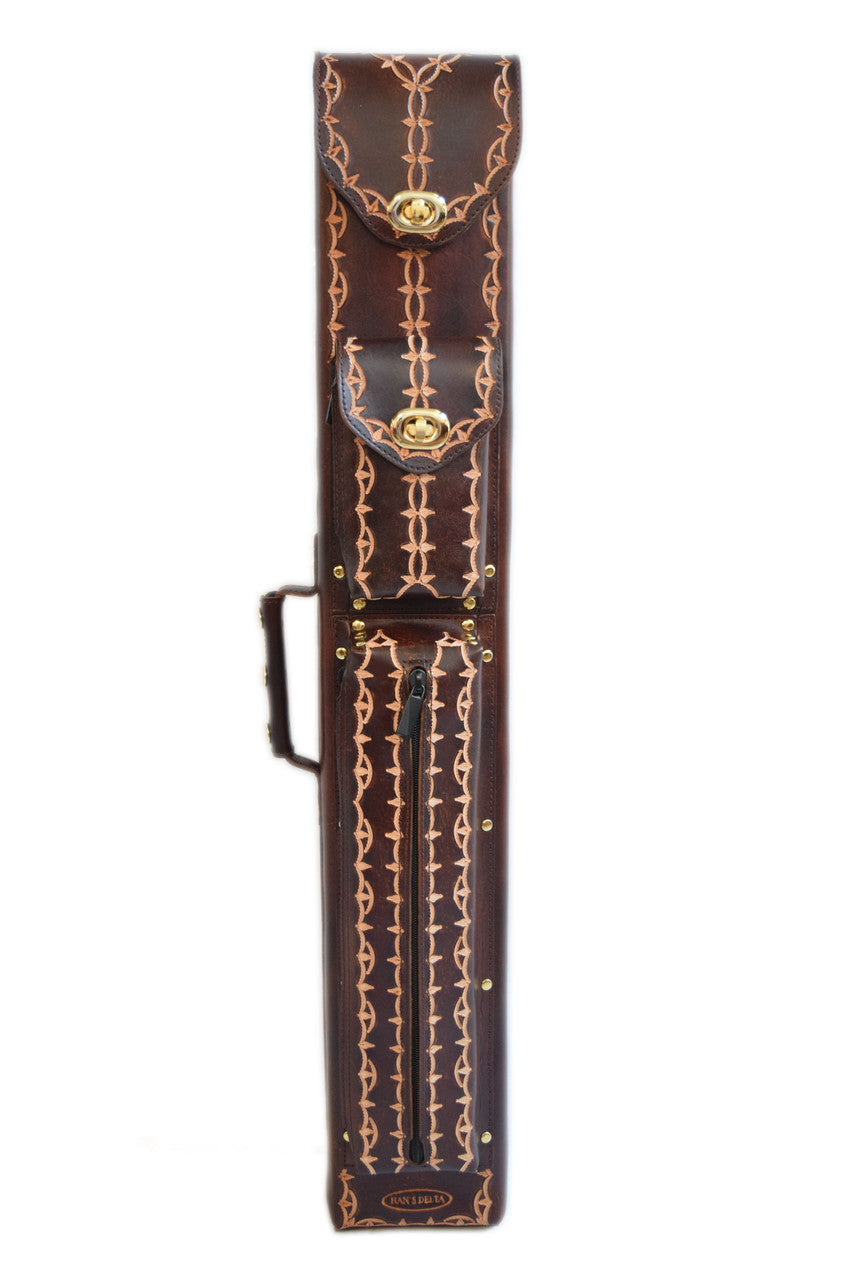 Delta Genuine Leather 3x5 Hand Tooled Case - Brown - image 2