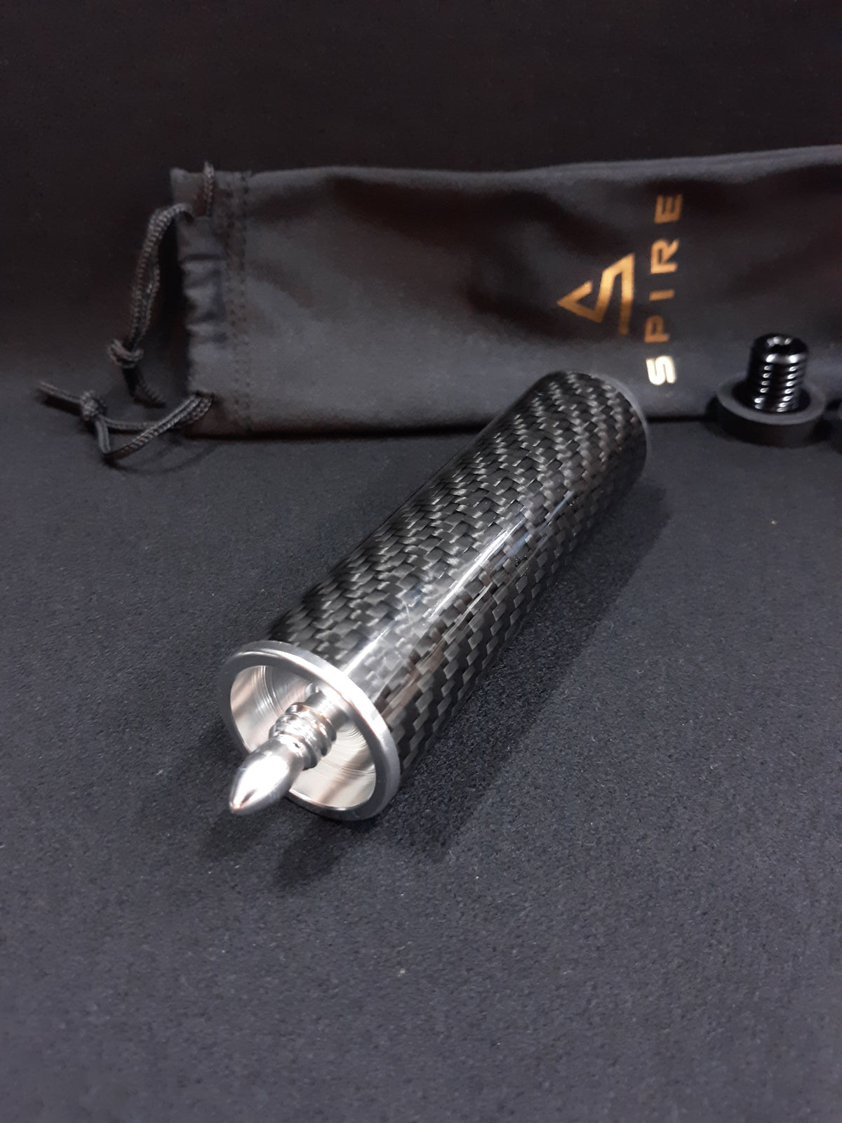 Spire 4 Inch Pool Cue End Extension-Carbon Fiber Design