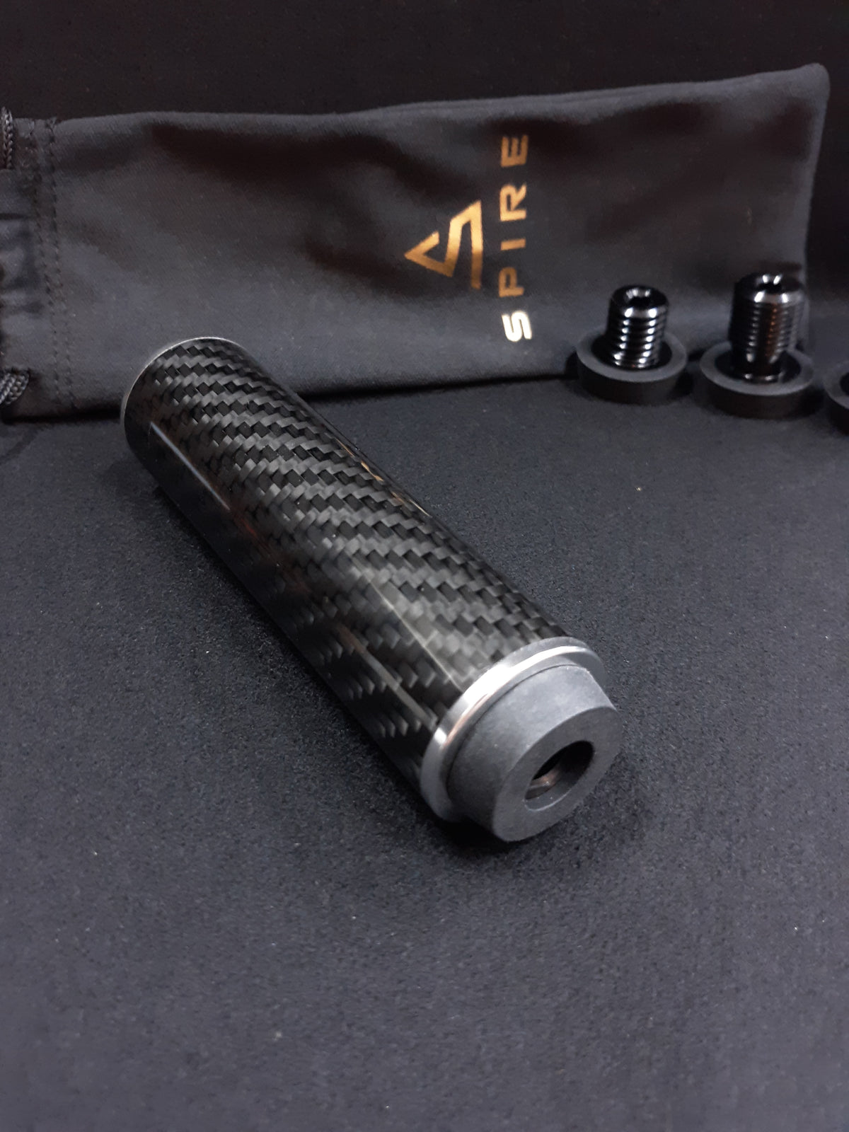 Spire 4 Inch Pool Cue End Extension-Carbon Fiber Design