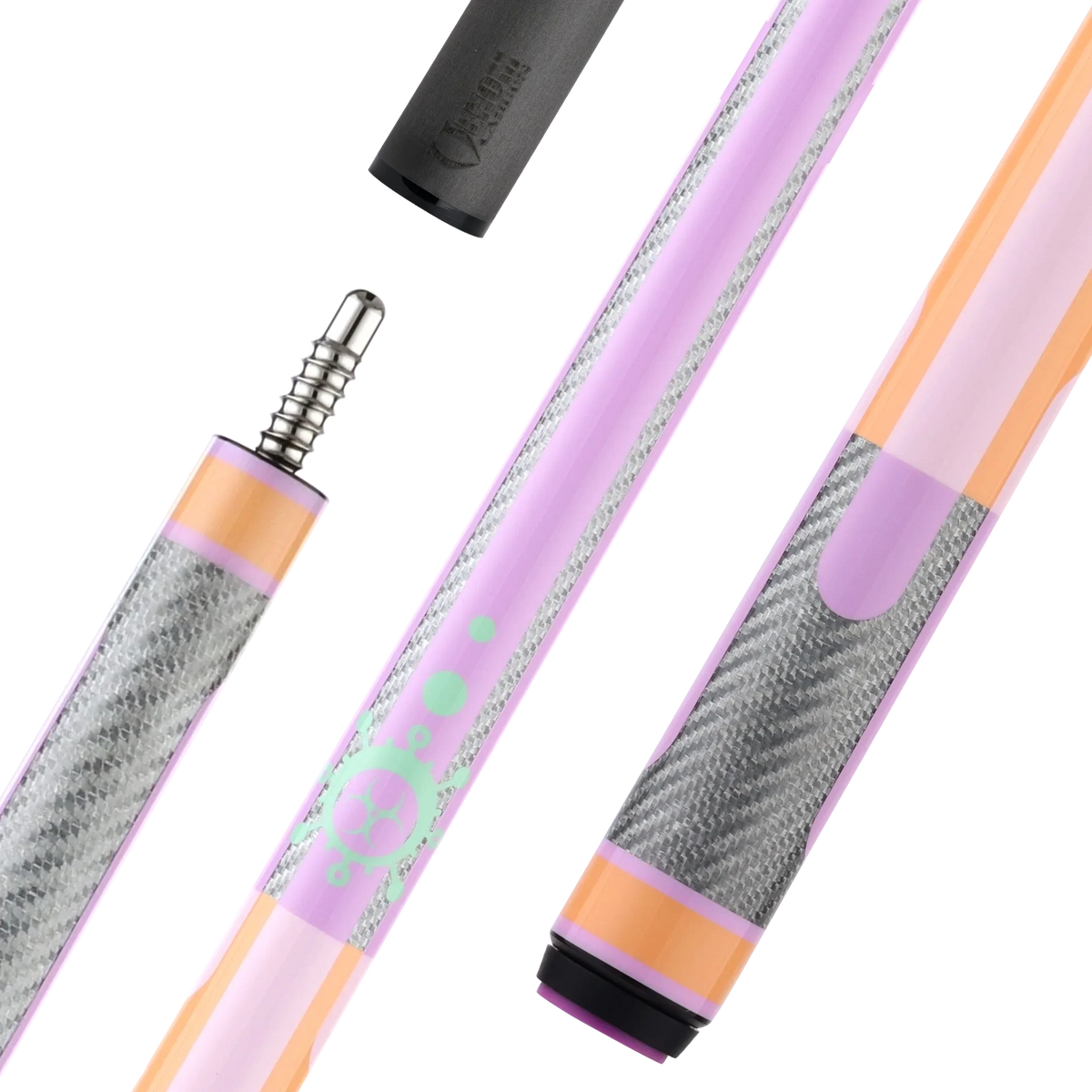 Poison Candy Sugar pool cue, peach and lavender