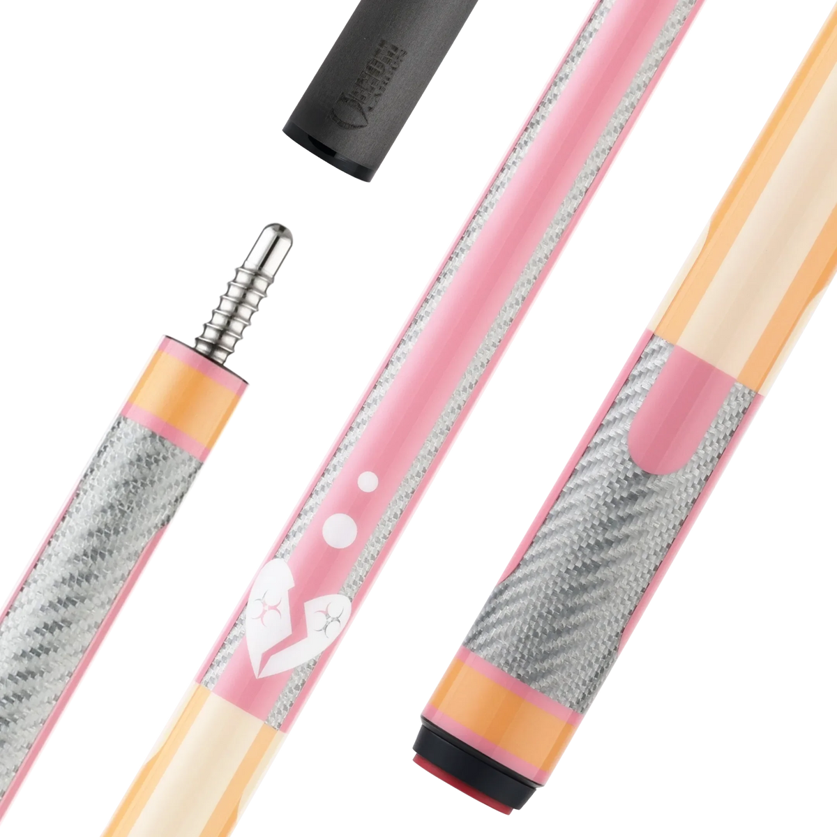 Poison Candy Sugar pool cue, peach and pink