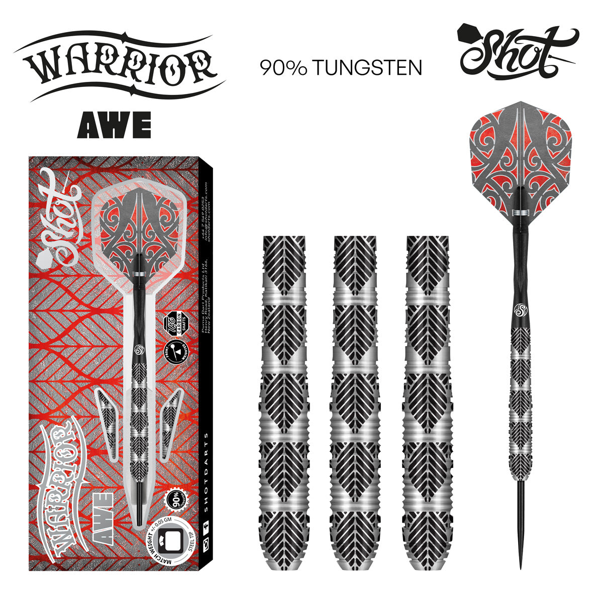 Warrior Awe Soft Tip Dart Set-90% Tungsten