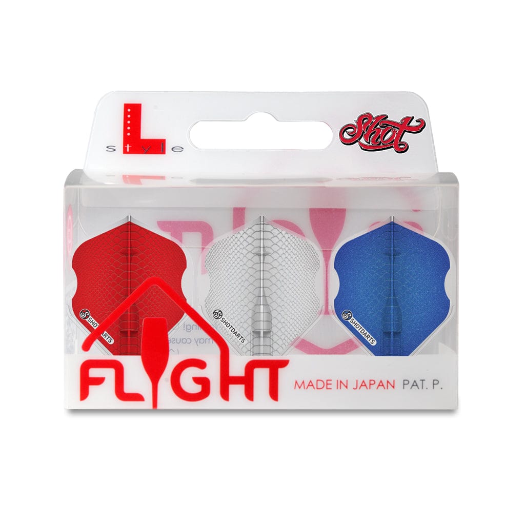 Shot L-Style EZ L1 Standard Shape Americana Gator Dart Flight Mixed (Red White,Blue)