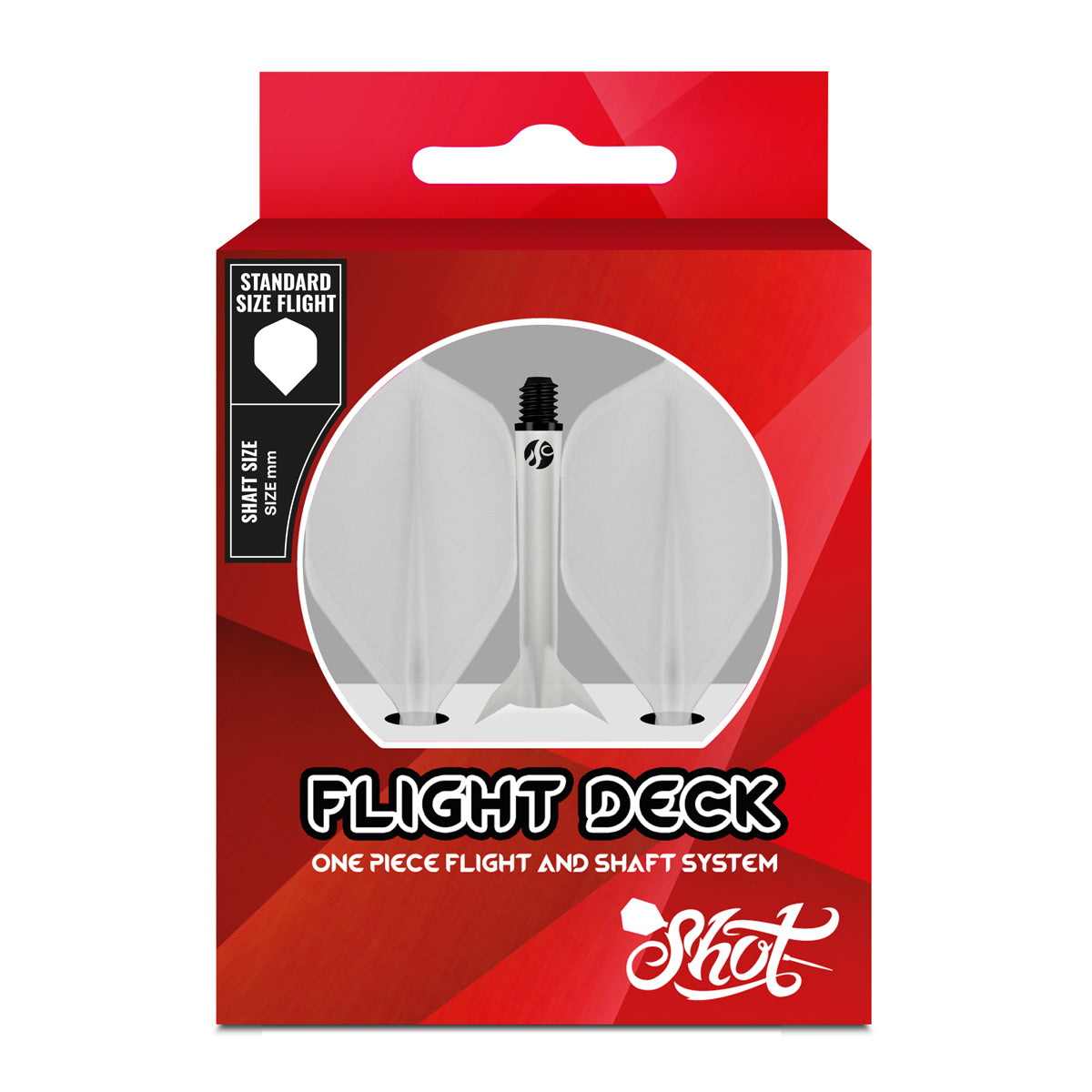 Shot Darts Flight Deck-One Piece Dart Flight and Shaft System - Clear