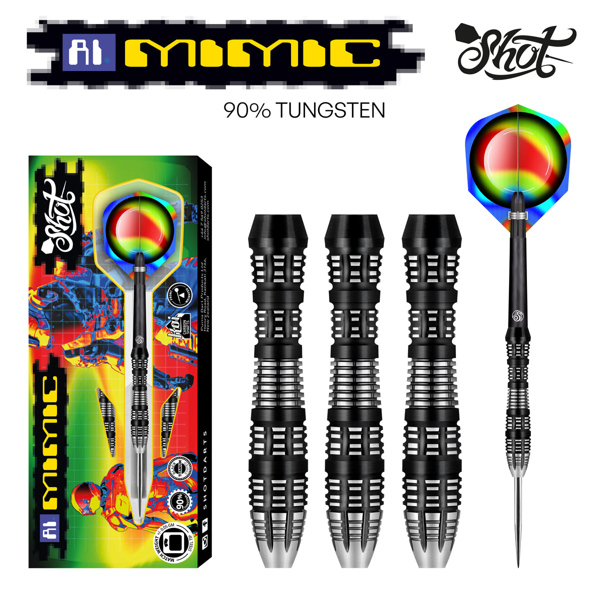AI MIMIC STEEL TIP DART SET - 90% TUNGSTEN BARRELS