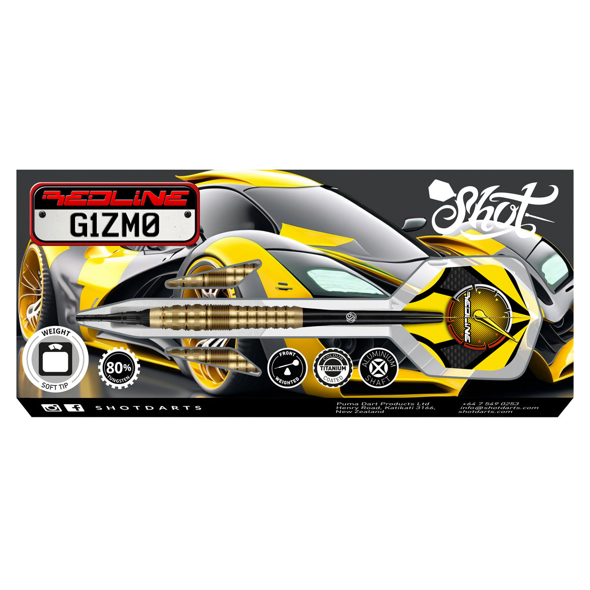 Shot Darts REDLINE G1ZM0 SOFT TIP DART SET - 80% TUNGSTEN BARRELS 20gm - view 3