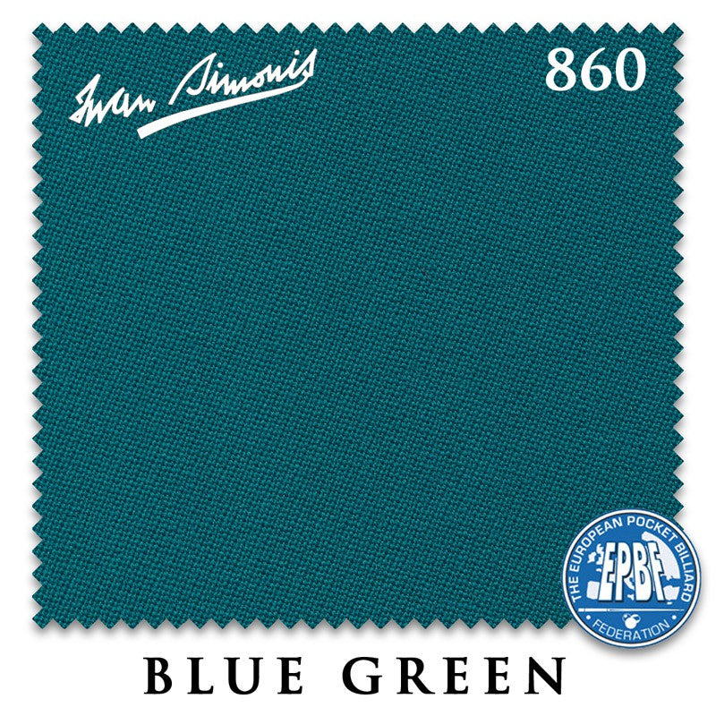 Blue Green Simonis 860 pool table cloth swatch