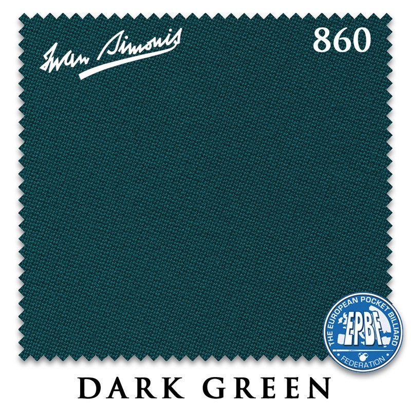 Dark Green Simonis 860 pool table cloth swatch