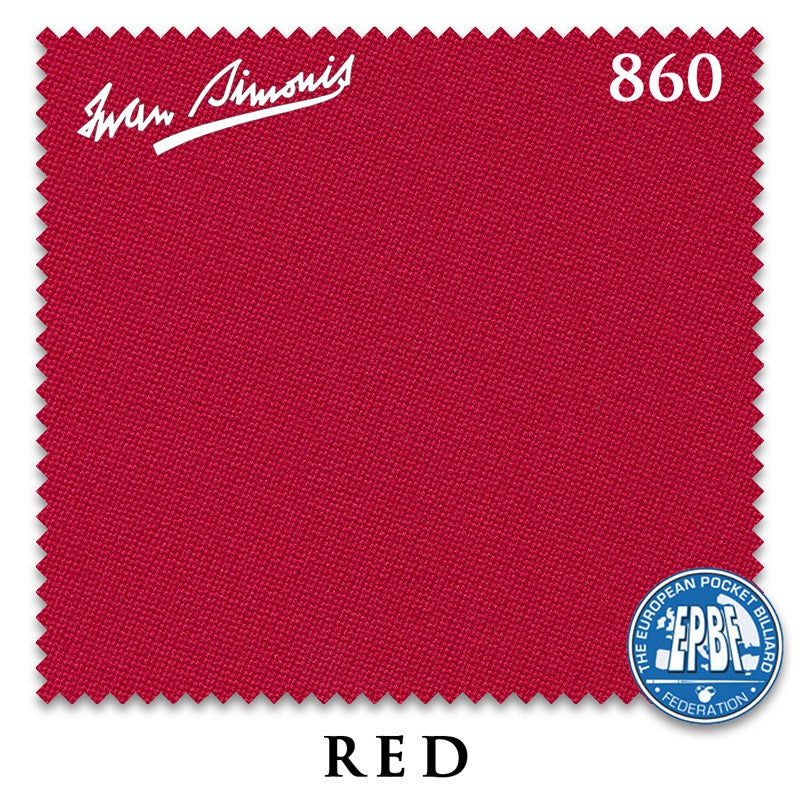 Red Simonis 860 pool table cloth swatch