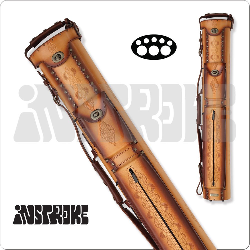 Instroke IST35 Tooled 3x5 Hard Leather Case - Rust