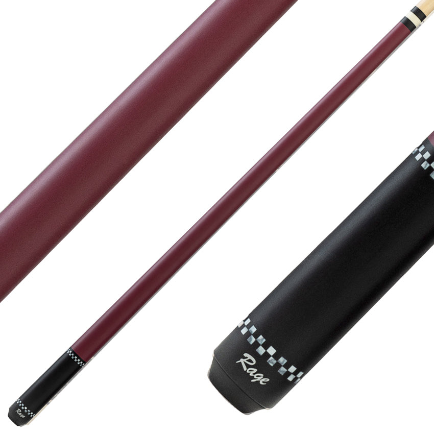 Rage RG05 Rage Plum Red Checkers Wrapless Cue
