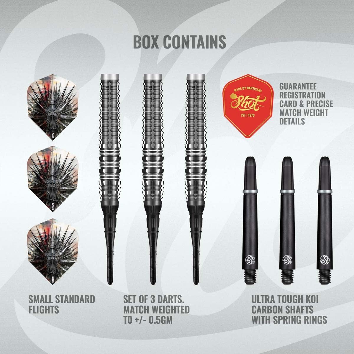 Shot Darts Gnarly Smasha Soft Tip Dart Set-90% Tungsten Barrels - view 2