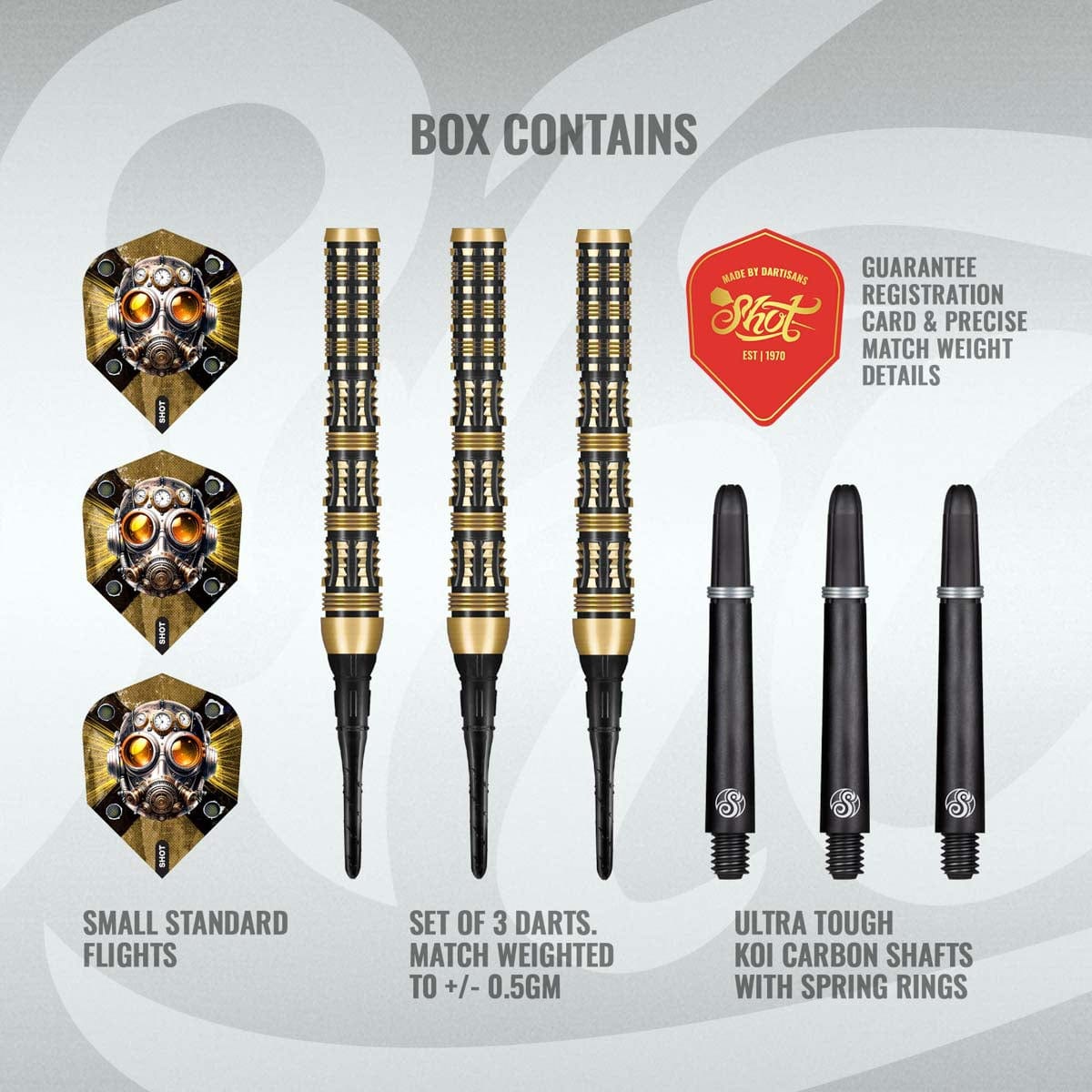 Shot Darts Badlands The Sheriff Soft Tip Dart Set-90%Tungsten Barrels - view 2