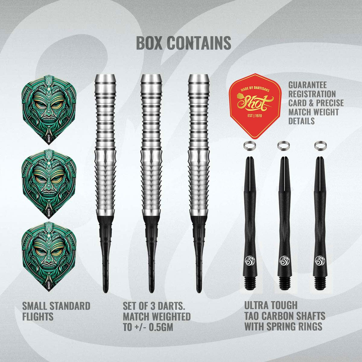 Shot Darts Tribal Weapon Toki Soft Tip Dart Set 90% Tungsten Barrels - view 2