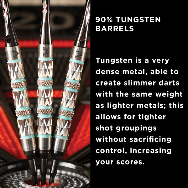 Viper Diamond Darts 90% Tungsten Soft Tip Dart Set Turquoise Rings 18 Grams