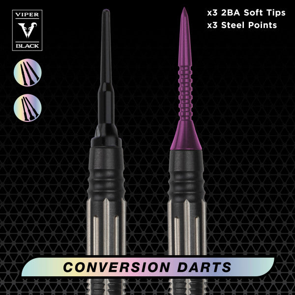 Viper Black Flux 90% Tungsten Steel or Soft Tip Conversion Darts Purple 20 Grams - view 4