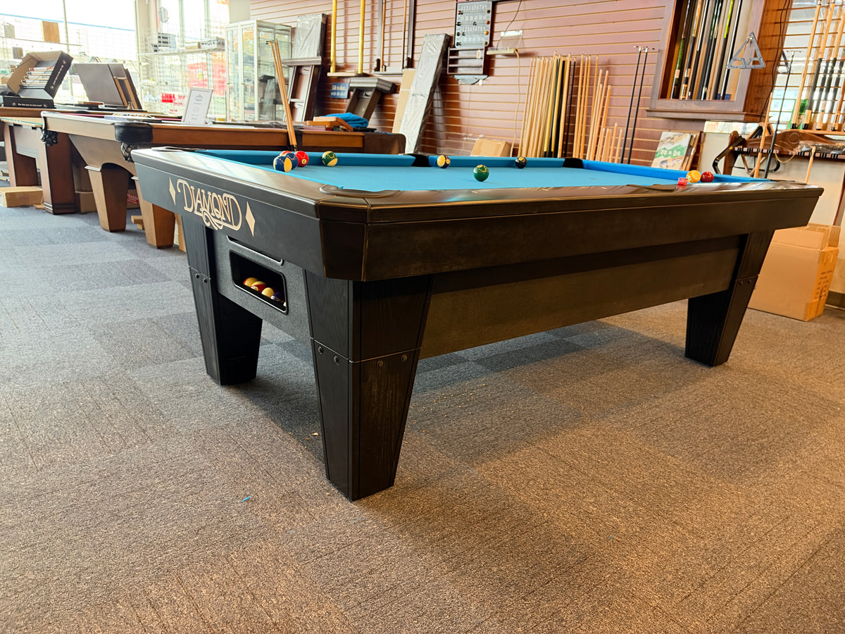 Used 7' Diamond Pro-Am pool table with Diamond apron branding