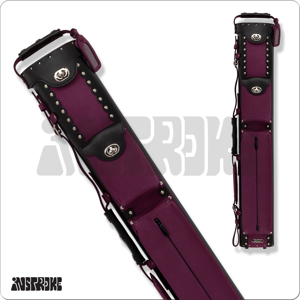 Instroke ISCL35 Leather 3x5 Hard Case (ISCL35 BLK/PUR)