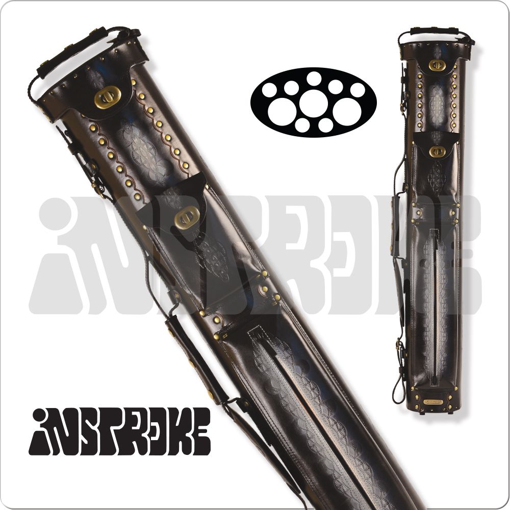Instroke IST37 Tooled 3x7 Hard Leather Case - Black