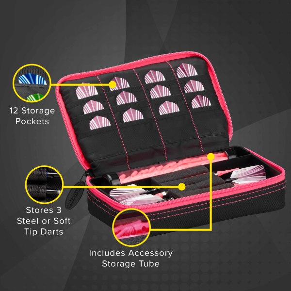 Casemaster Plazma Dart Case Black with Pink Trim - view 3
