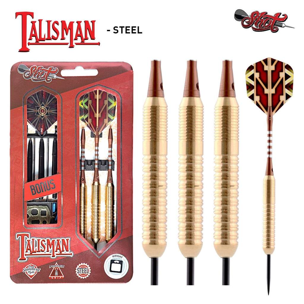 Shot Darts Talisman Steel Tip Dart Set-Brass darts