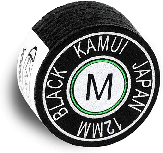 Kamui Black Laminated Pool Billiard Cue Tip 14mm- Black