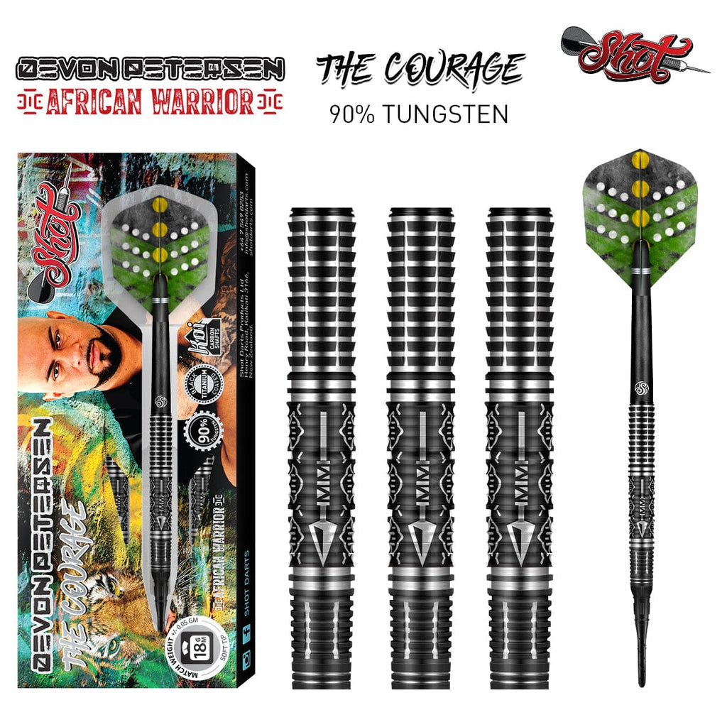 Devon Petersen Courage Soft Tip Dart SET-90% Tungsten Barrels