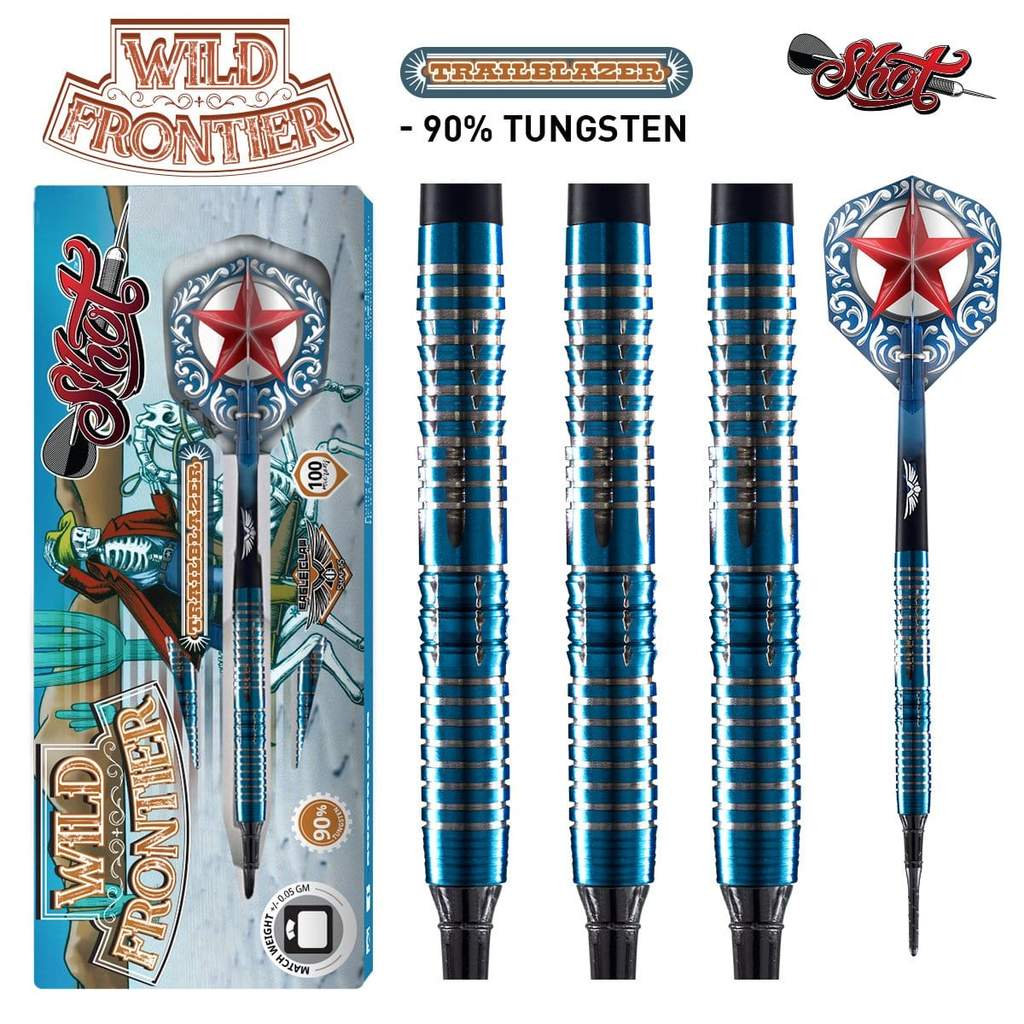 Shot Darts Discontinued Wild Frontier Trailblazer Soft Tip Dart Set - 90% Tungsten darts