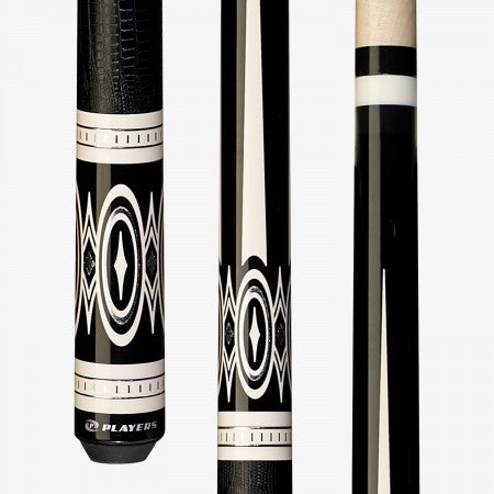 Players G-3398 Pool Cue Black/White/Silver