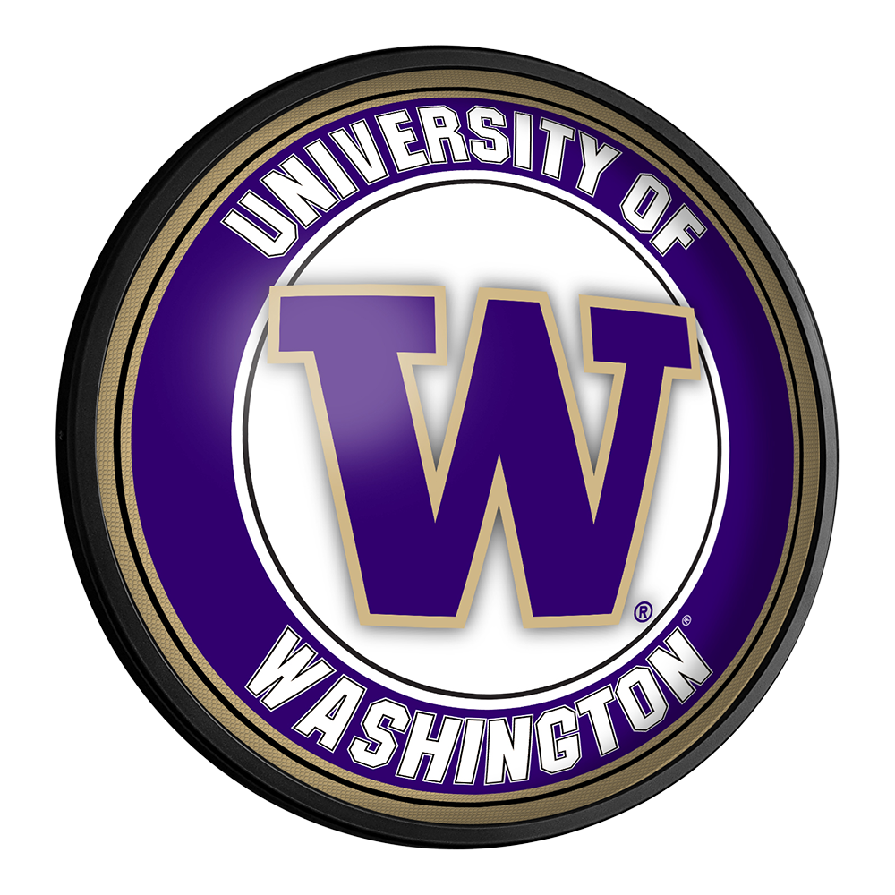 Washington Huskies: Round Slimline Lighted Wall Sign