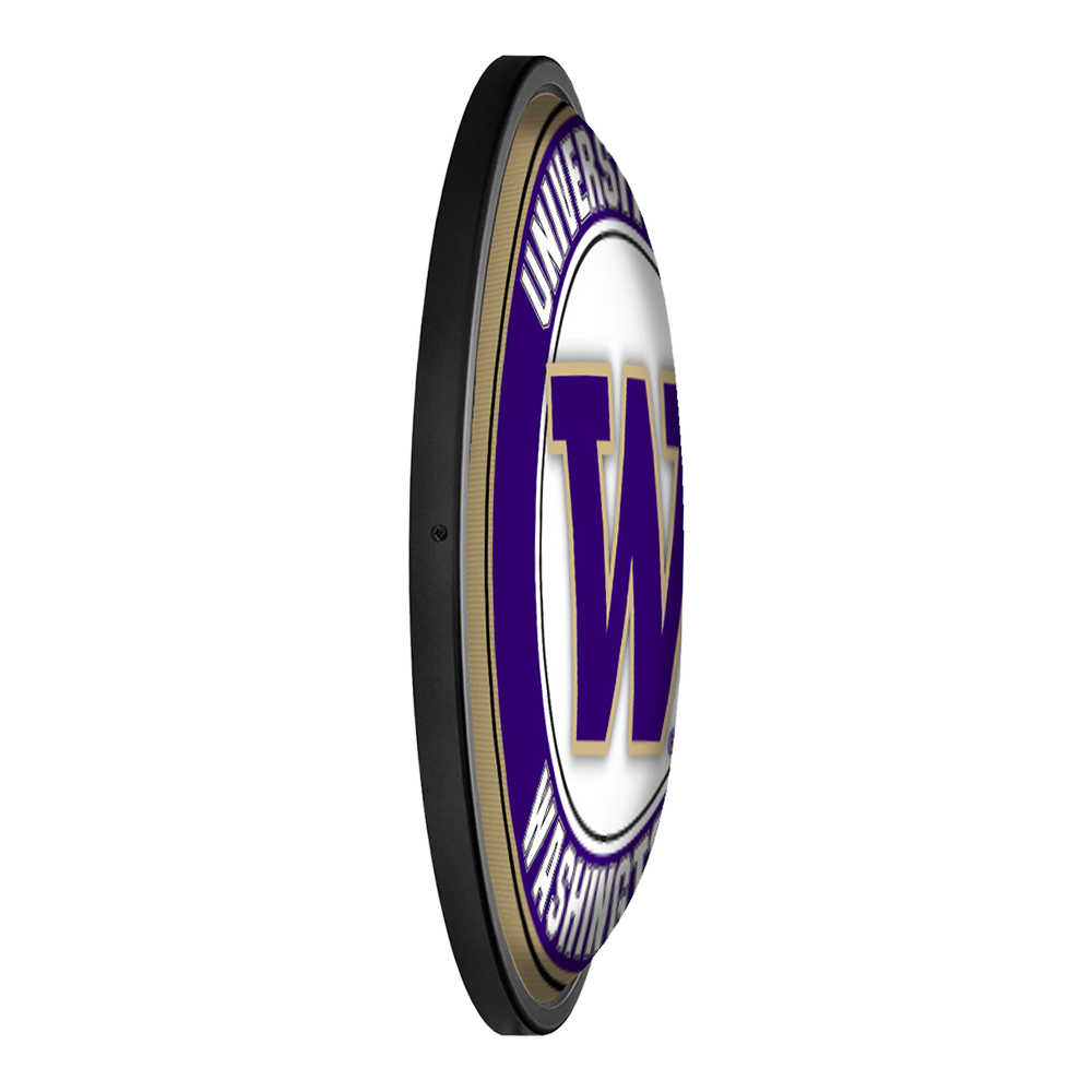 Washington Huskies: Round Slimline Lighted Wall Sign - view 4