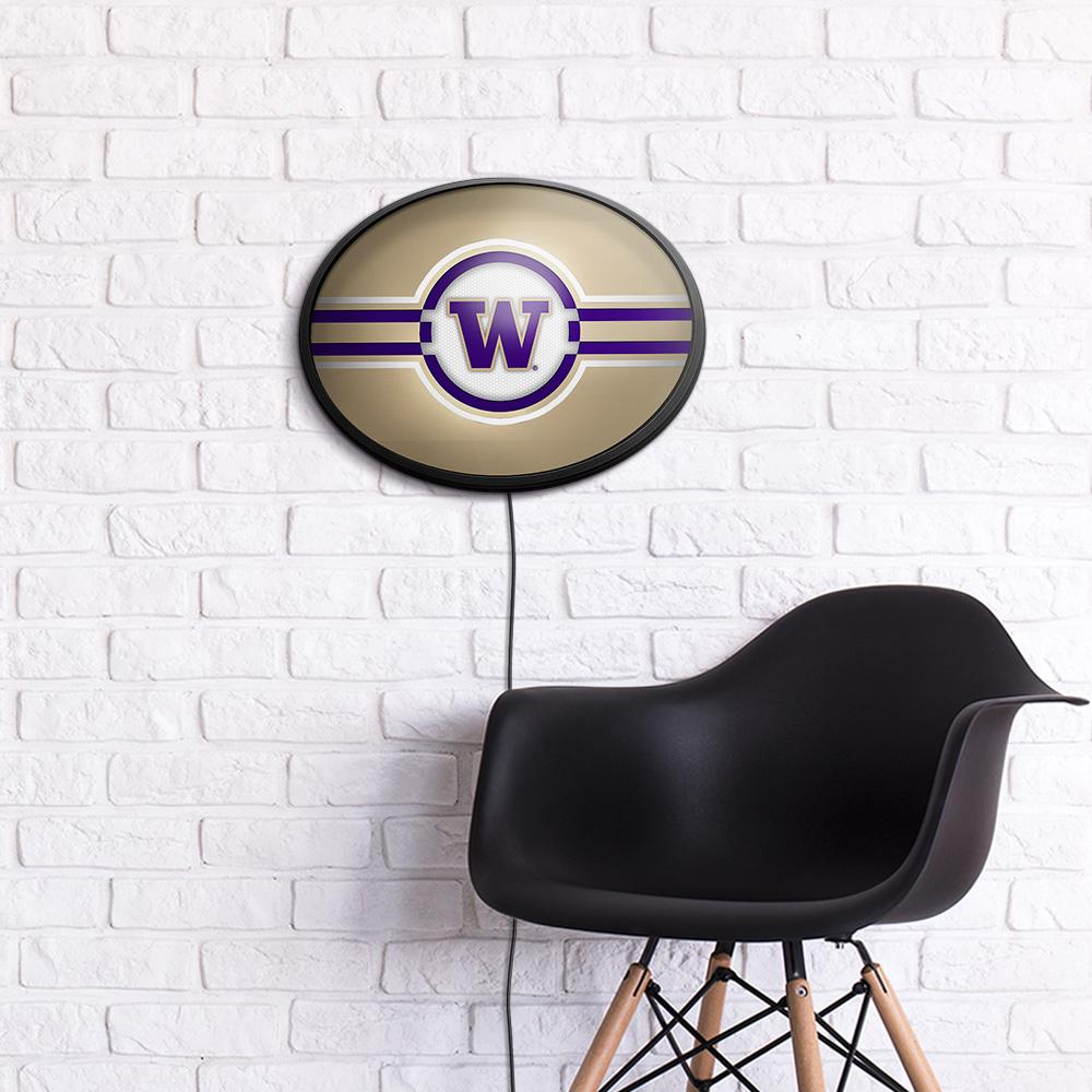 Washington Huskies: Oval Slimline Lighted Wall Sign - view 4