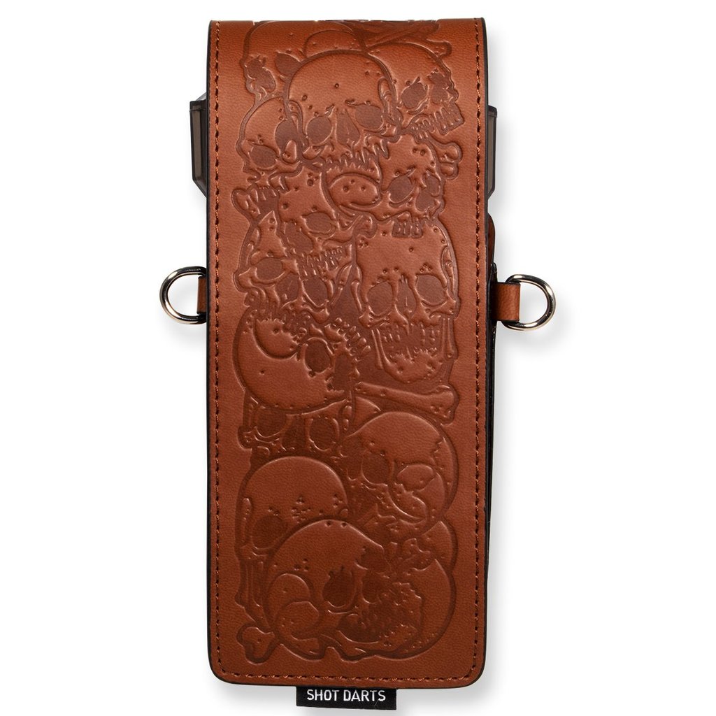 Shot Inked Dart Wallet - Skulls-Brown
