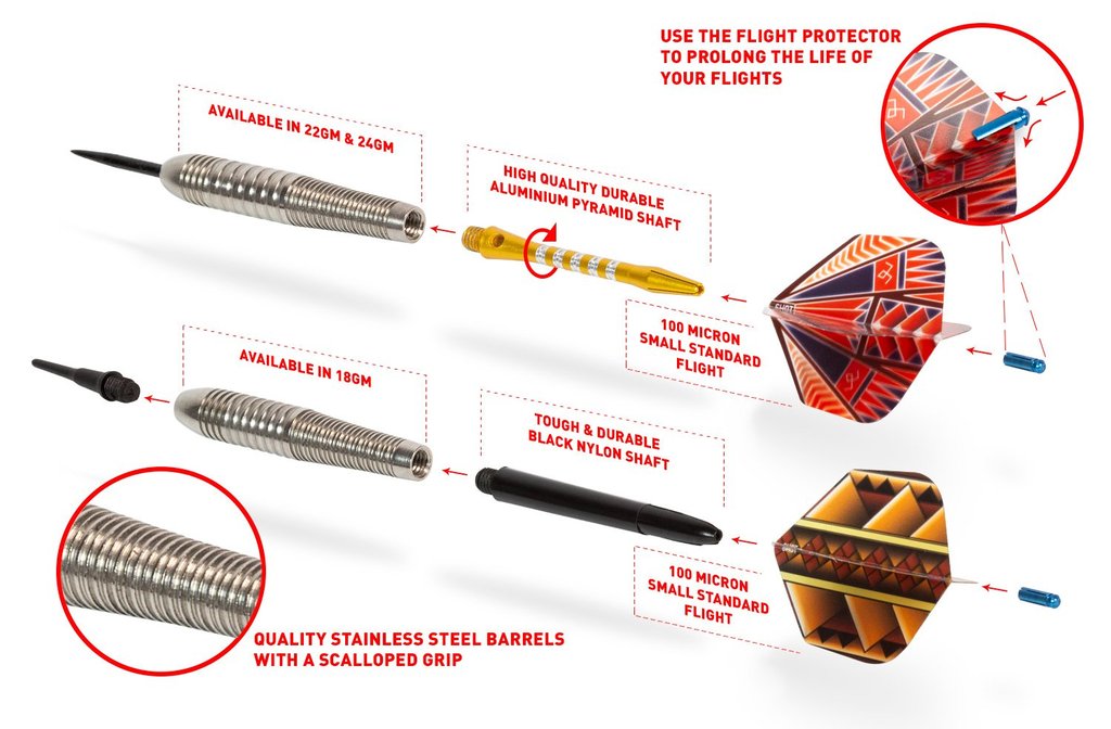 Scimitar Steel Tip Dart Set - Stainless Steel Barrels darts - view 4