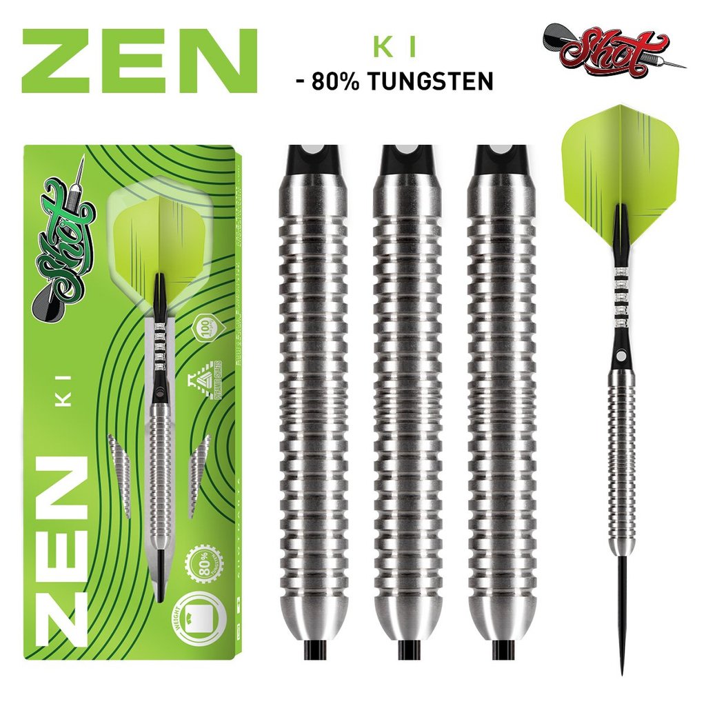 ZEN KI STEEL TIP DART SET-80% TUNGSTEN