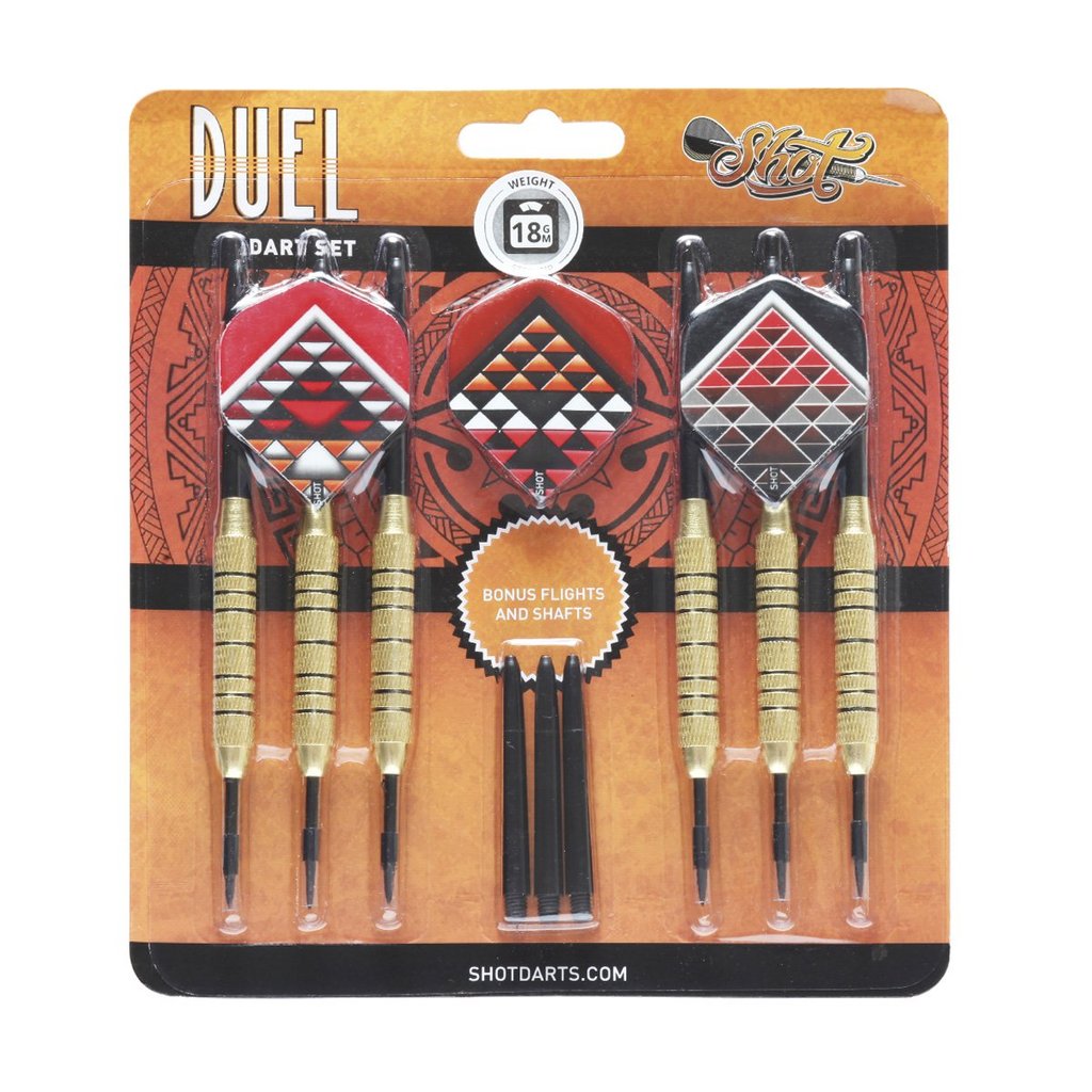 DUEL STEEL TIP DART SET-BRASS BARRELS