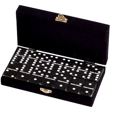 Domino Double Six Black in Velvet Case