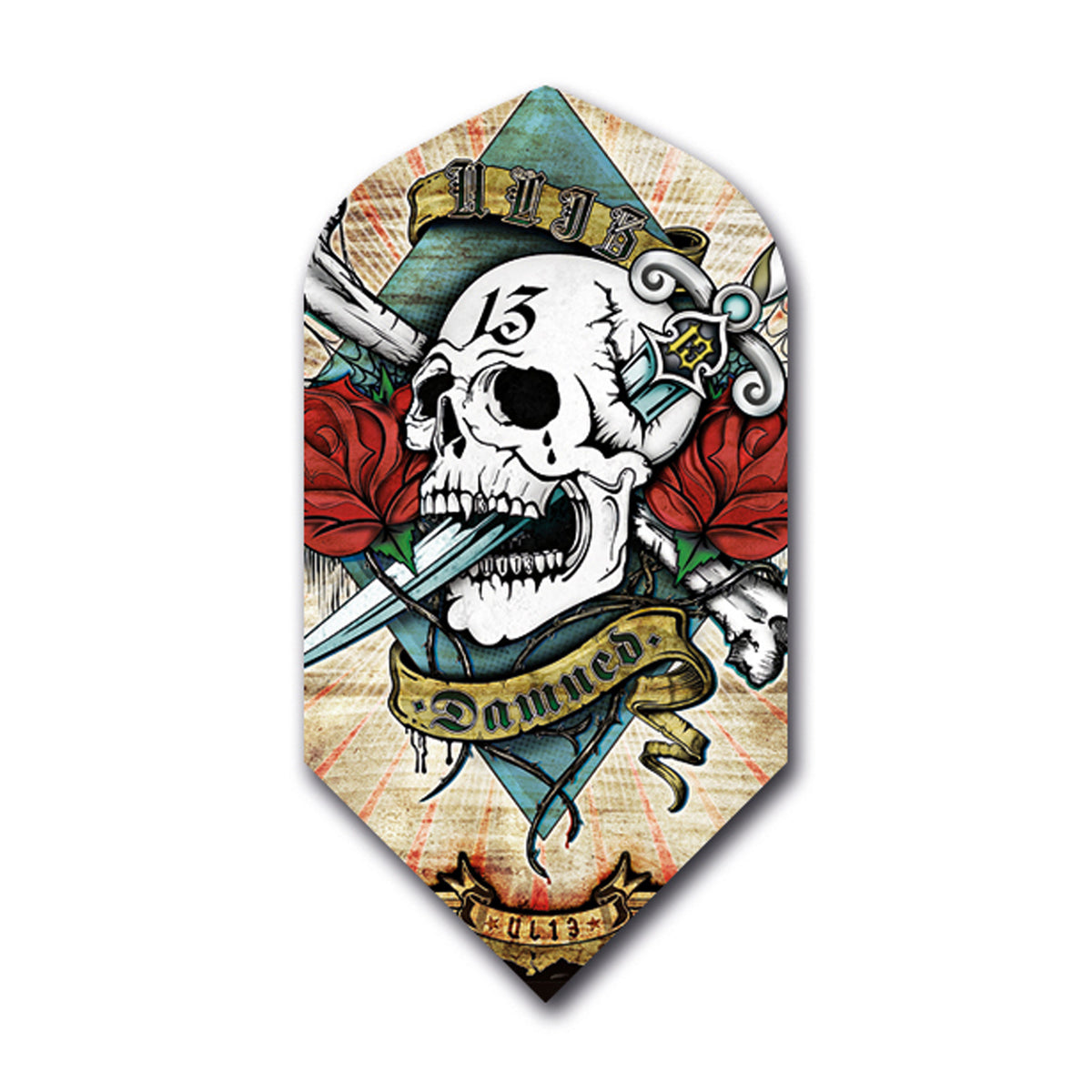 Shot Darts Flights - Alchemy 100 Micron Skull and Dagger Slim