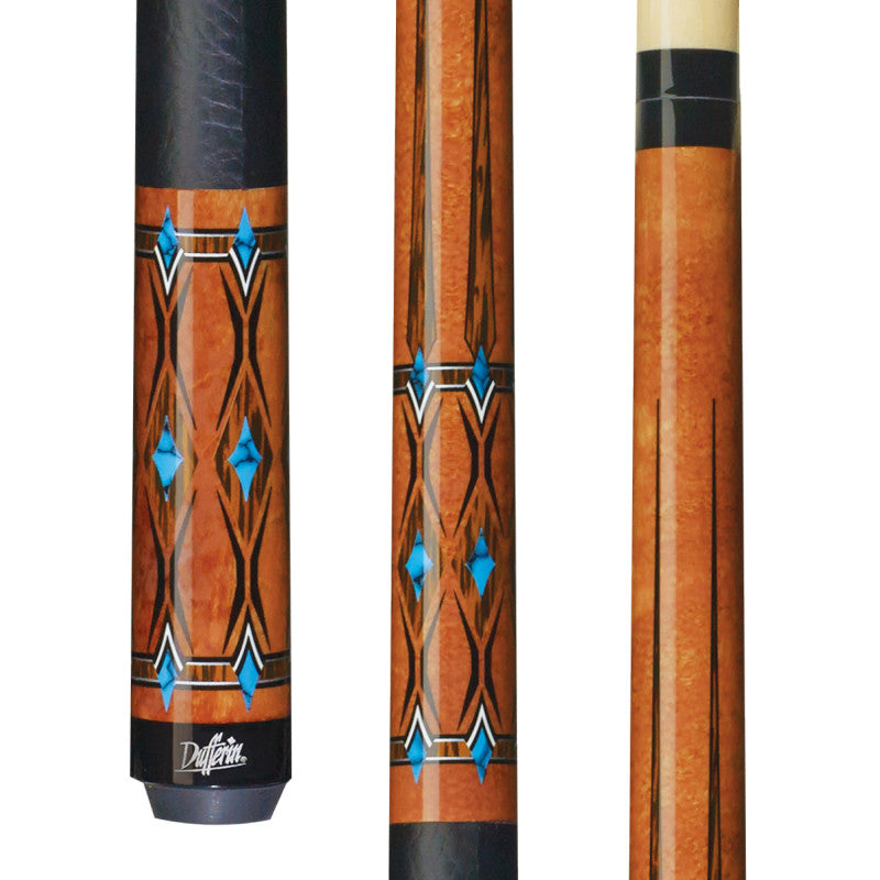 Dufferin - Ant. Blue Recon,black Palm Design, Faux Leather Pool Cue