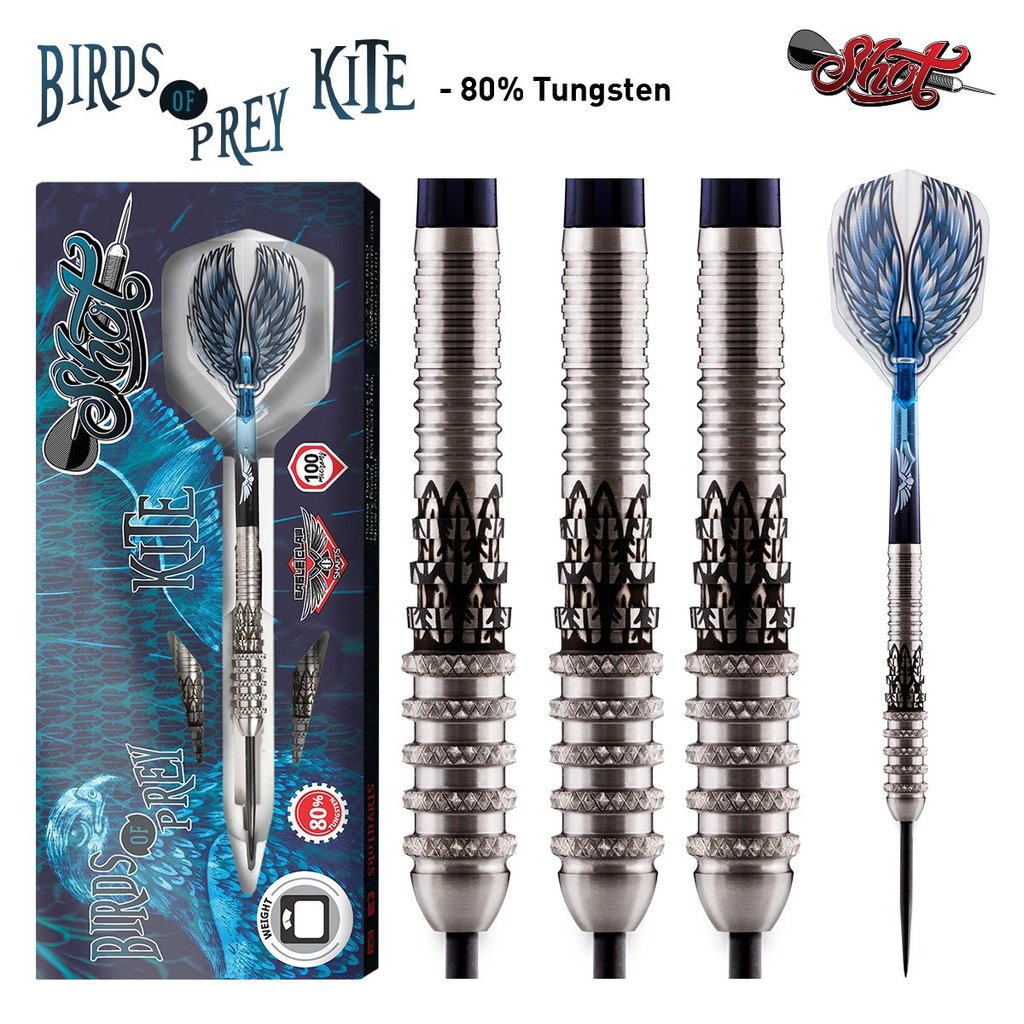 BIRDS OF PREY KITE STEEL TIP DART SET-80% TUNGSTEN