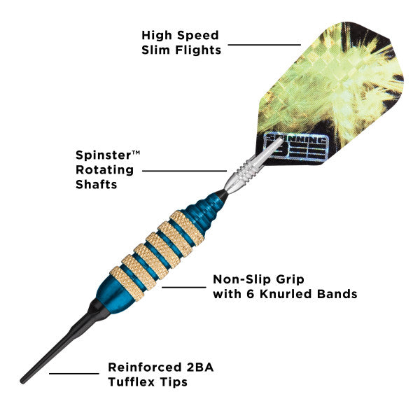 Viper Spinning Bee Blue Soft Tip Darts 16 Grams - view 2