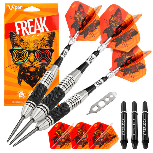 Viper The Freak Darts Steel Tip Darts Knurled and Grooved Barrel 22 Grams