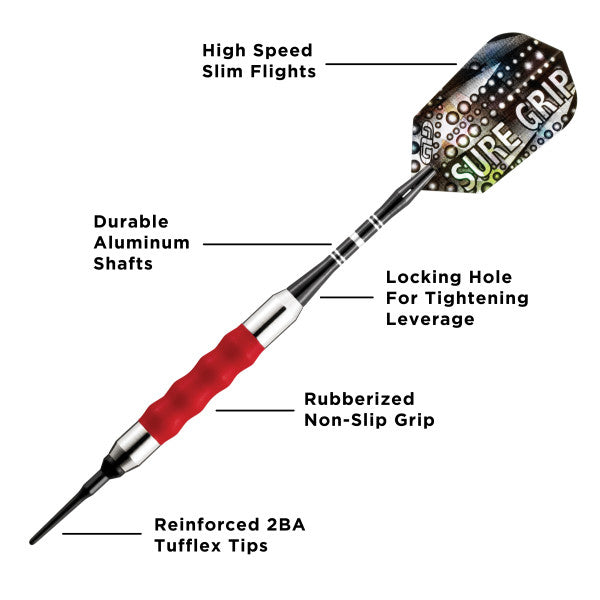 Viper Sure Grip Darts Red Soft Tip Darts - 18 grams