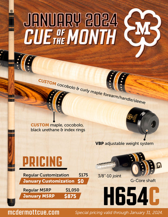 McDermott H654C JANUARY 2024 CUE OF THE MONTH