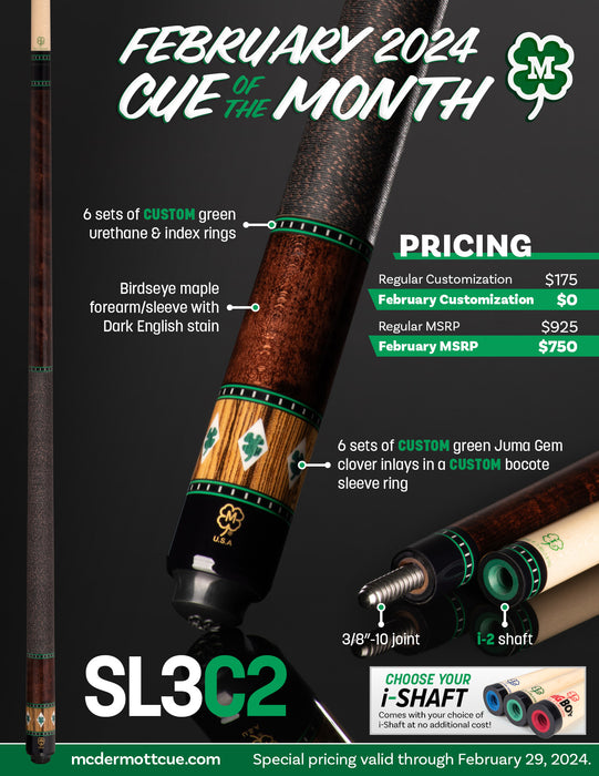 McDermott SELECT SERIES Cue of the Month February SL3C2