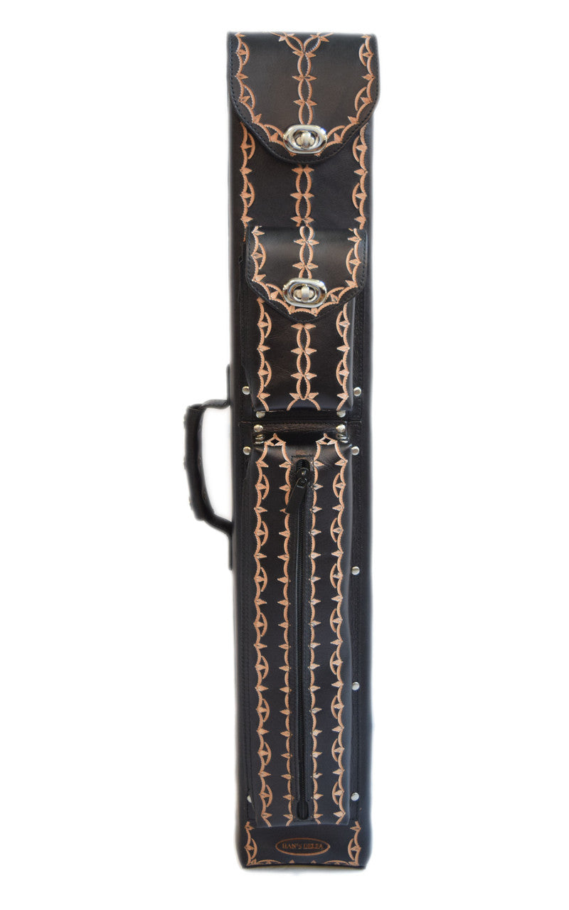 Delta Genuine Leather 3x5 Hand Tooled Case - Black - image 2