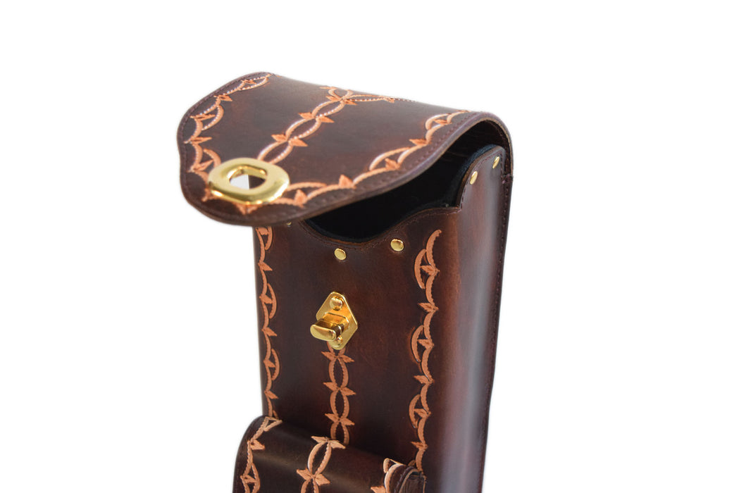 Delta Genuine Leather 3x5 Hand Tooled Case - Brown - image 5