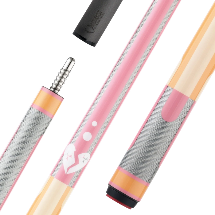 Poison Candy Sugar pool cue, peach and pink