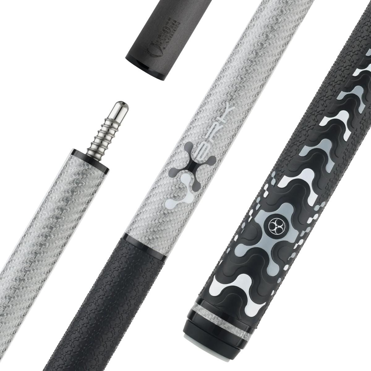 Poison VX Break Cue with Venom Carbon Fiber Shaft - Gray/Black
