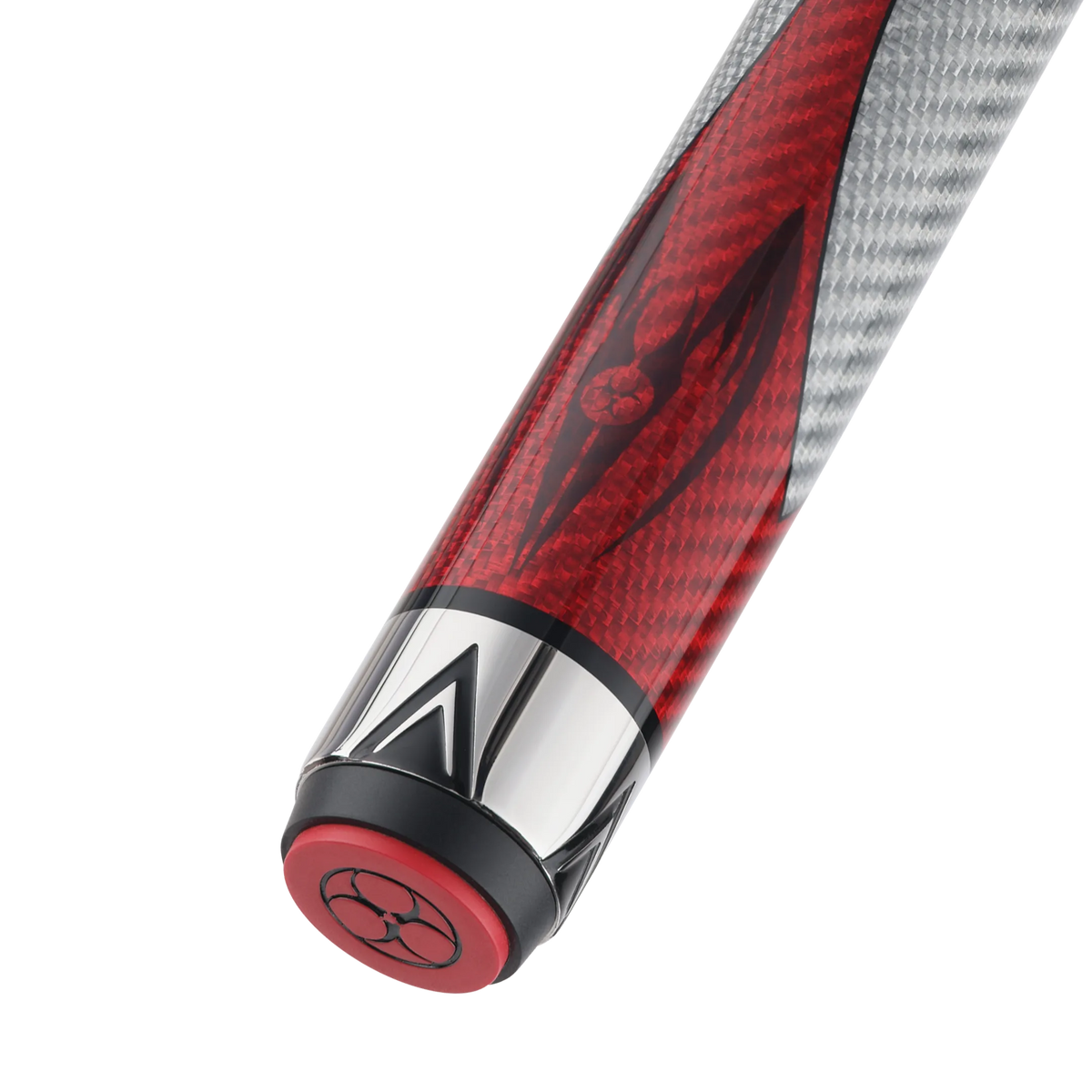 Poison Maelith Pool Cue with Carbon Fiber Shaft - Gray/Red - No Wrap